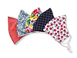 Stylish Cotton Face Mask For Women 3 Layer With Filter Pocket • Handmade Cute Floral Pattern Cloth Mask • Nose Wire Adjustable Ear Straps • Washable Reusable • Assorted Designs Pack Of 5