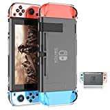 ZIIDII Dockable Switch Case for Nintendo, Nintendo Switch Games Protective Hard Carrying Clear Cover Case for Nintendo Switch Console Joy Con Controlle