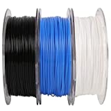 MIKA3D 1.75mm PLA Filament Bundle, 3 Spools Pack (White/Black/Blue), Widely Compatible for 3D Printers, 0.5kg 1.1 lbs/Spool, Total 1.5kgs 3D Printing Material, with One 3D Print Stick Tool