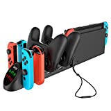 Charger Station for Nintendo Switch Joy Con and for Pro Controllers Charging Dock with USB 2.0 Plug and Ports, Only for Nintendo Switch Pro Controller