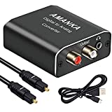 AMANKA Audio Digital to Analog Converter, DAC Coaxial Optical to Analog Stereo L/R RCA Audio Converter Optical to 3.5mm Jack Audio Adapter with Optical Cable for Xbox HD DVD PS4 Amps TV Home Cinema