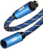 EMK Optical Audio Cable Toslink Male to Female Audio Adapter Cable,Extension Adapter Nylon Braided Cord Compatible for Home Theater, Sound Bar, TV, PS4, Xbox, Playstation and More,Blue (3.3ft/1m)
