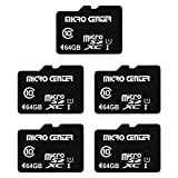 Micro Center 64GB Class 10 MicroSDXC Flash Memory Card with Adapter for Mobile Device Storage Phone, Tablet, Drone & Full HD Video Recording - 80MB/s UHS-I, C10, U1 (5 Pack)