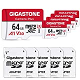 [Gigastone] 64GB 5-Pack Micro SD Card, Camera Plus, MicroSDXC Memory Card for Wyze, Video Camera, Security Camera, Smartphone, Fire tablet, 4K Video Recording, UHS-I U3 A1 V30, 95MB/s, with Adapter
