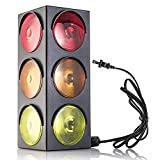 Kicko Traffic Light Lamp - Plug-in, Blinking Triple Sided, 12.25 Inch - for Kids Bedrooms, Decorations, Parties, Celebrations, Props, and