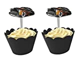 Classic Car Cupcake Topper Picks for Birthday Cake Decorations