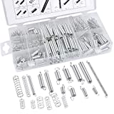 QLOUNI Spring Assortment Set, 200 Pieces Zinc Plated Compression and Extension Springs for Shops and Home Repairs