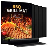 Aoocan Grill Mat - Set of 5 Heavy Duty BBQ Grill Mats Non Stick, BBQ Grill & Baking Mats - Reusable, Easy to Clean Barbecue Grilling Accessories - Work on Gas Charcoal Electric - Extended Warranty