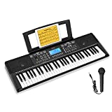 Donner 61 Key Keyboard Piano, Electric Piano with Full Size Keys for Beginners Adults Kids, Include Music Stand & Microphone, Supports MP3/USB MIDI/Audio/Microphone/Headphones/Sustain Pedal