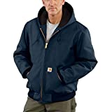 Carhartt Men's Big & Tall Quilted Flannel Lined Duck Active Jacket J140,Dark Navy,X-Large Tall