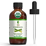 SVA ORGANICS Citronella Essential Oil 4 Oz Pure Natural Therapeutic Grade Oil for Skin, Body, Diffuser, Candle Making