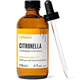 UpNature Citronella Essential Oil - 100% Natural & Pure, Undiluted, Premium Quality Aromatherapy Oil- Keeps Insects and Mosquitos Away Naturally - Treat Fevers & Headaches, 4oz