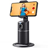 Auto Face Tracking Tripod, No App Required, 360° Rotation Face Body Phone Camera Mount Smart Shooting Phone Tracking Holder for Live Vlog Streaming Video, Rechargeable Battery-Black