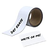 Houseables White Magnetic Strips, Magnet Strip, 3 in x 10 Ft, Labels, Stick On, Blank, Erasable, Rolls Dry Eraser, Whiteboard, Writeable Magnets, Glossy, Wipe Off, Magnetically Receptive Sheet