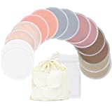 wegreeco Bamboo Nursing Breast Pads (14 Pack) + Laundry Bag & Travel Storage Bag, 4.7 inch Option - Washable & Reusable Breastfeeding Nursing Pads (Mild, Large)