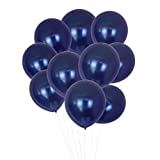 100 Pack Navy Blue Balloons 12 Inch Chrome Round Helium Pearl Metallic Dark Blue Balloons for Wedding Birthday Christmas Party Decoration (Navy Blue)