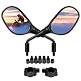 kemimoto ATV and Motorcycle Rear View Mirrors for 7/8 Inch Handlebars, 360 Degrees Ball-Type Adjustment, 8MM and 10MM Screws Compatible with Sportsman Scrambler FourTrax Snowmobile Bicycle