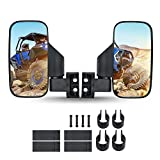 UTV Side View Mirror Rear View Mirror with 1.6“-2“ Roll Bar Cage,Easily Adjustable Compatible with Polaris Ranger RZR Can-Am Maverick Yamaha YXZ Rhino Kawasaki Teryx Honda Pioneer Talon Arctic Cat