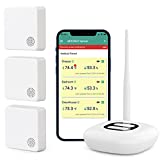 MOCREO ST3 WiFi Room Thermometer Hygrometer, Email Alarm, App Notification, Data Record Export, No Subscription Fee, Remote Wireless Temperature Sensor for RV, Warehouse, Vacation Home (3 Pack)