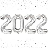 Huge 40 Inch, 2022 Balloons Silver - New Years Eve Party Supplies 2022 | Silver 2022 Balloons Numbers Happy New Year Decorations 2022, NYE Decorations 2022 Silver Balloons, 2022 Decorations Graduation