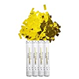 WERISE Confetti Cannon Party Popper Supplies 12 inch Air Compressed Cannon for Wedding, Birthday, New Year's Party Celebrations Gold Metallic Confetti 4 Pack