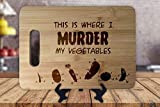 Vegan Kitchen Cutting Board Wedding Gift Personalized Personalized Cutting Board Engagement Bamboo Cutting Board Chopping Block This is Where I Murder My Vegetables