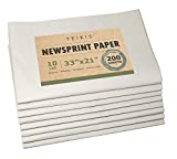 TeiKis Clean Newsprint Packing Paper Unprinted - 200 Sheets, 10 lbs, 33 x 21 inch for Moving, Packing and Storing