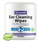 Curaseb Cat and Dog Ear Wipes – Cleans, Deodorizes and Prevents Ear Infections with Soothing Aloe Vera – Veterinary Strength – 100 Wipes