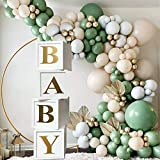 Baby Shower Decorations Baby Balloon Boxes Blocks with 30 Letters for Boy Girl 1st Birthday, Teddy Bear Baby Shower, Bridal Shower, Gender Reveal Party Decoration by QIFU
