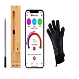 New MEATER+165ft Long Range Smart Wireless Meat Thermometer for The Oven Grill Kitchen BBQ Smoker Rotisserie with Bluetooth and WiFi Digital Connectivity Bundled with HogoR BBQ Grill Black Glove