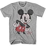 Oversized Image Mickey Mouse Adult Men's Classic Vintage Disneyland World Graphic T-Shirt (Heather Grey, XX-Large)