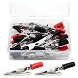 WMYCONGCONG 25 PCS Metal Alligator Clips Electrical Test Clamps with Plastic Hands Red Black Kit