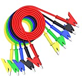 Goupchn 5PCS Alligator Clips Test Leads Dual Ended Crocodile Wire Cable with Insulators Clips Test Flexible Copper Cable for Electrical Testing 3.3ft/1m