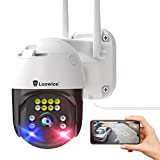 Luowice 5MP PTZ Security Camera Outdoor FHD WiFi IP Camera with Humaniod Detection, Auto Tracking, Color Night Vision, Pan and Tilt, Two Way Talk, Floodlight and Siren, Waterproof