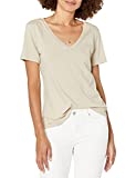 The Drop Women's Lindsey Short-Sleeve V-Neck Loose Fit T-Shirt, Sand, XS