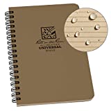 Rite In The Rain All-Weather Side-Spiral Notebook, 4 5/8" x 7", Tan Cover, Universal Pattern (No. 973T)