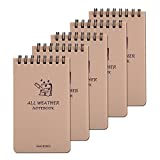 All Weather Spiral Notebooks, MALEDEN Waterproof Steno Notepad Memo Scratch Pads for Outdoor Activities Recording and Tactical Pocket (5PCS)