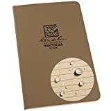 Rite in the Rain All Weather Tan Tactical Field Notebook, 4 5/8" x 7" Soft Cover Weatherproof Notepad, Universal Page Pattern, Reference Pages (No. 980T)