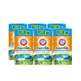 Arm & Hammer Essentials Disinfecting Wipes, Renewing Rain Scent, 6 Pack, 80 Count, 480 Wipes Volcano