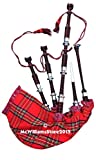 McWilliams PROFESSIONAL SCOTTISH HIGHLAND BAGPIPE NATURAL FNS MOUNTS RS TARTAN AND BAG