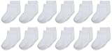 Touched by Nature Baby Organic Cotton Socks, White 12-Pack, 0-6 Months
