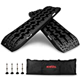 X-BULL New Recovery Traction Tracks Sand Mud Snow Track Tire Ladder 4WD (Black,3gen)