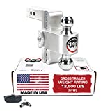 Weigh Safe 180 HITCH CTB6-2 6" Drop Hitch, 2" Receiver 12,500 LBS GTW - Adjustable Aluminum Trailer Hitch Ball Mount & Chrome Plated Combo Ball, Dual Pin Keyed Lock