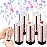 SUQI 5 Pack Party Supplies Confetti Cannons Party Poppers, Air Compressed Cannon for Wedding, Birthday, New Year's Party Celebrations