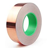 Copper Foil Tape with Double Sided Conductive Adhesive for Guitar Repairs, EMI Shielding, Soldering Repairs, Crafts, Electrical Repairs, Grounding(1 Inch X 66 Feet)