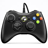 VOYEE PC Controller, Wired Game Controller Compatible with Microsoft Xbox 360 & Slim/PC Windows 10/8/7, with Upgraded Joystick, Double Shock | Enhanced (Black)