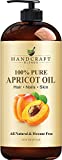Handcraft Apricot Kernel Oil - 100% Pure And Natural - Premium Quality Cold Pressed Carrier Apricot Oil for Aromatherapy, Massage and Moisturizing Skin - Huge 16 fl. Oz