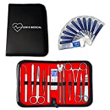 20 Pcs Dissection Dissecting Kit Set Tools - for Advanced Medical Surgical Students Professionals - Lab Anatomy Utensils Stainless Steel with Scalpel Knife Handle Blades Supplies