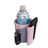 BikeCupHolder - Gray and Pink - Cell Phone - Keys - Holder Combo for Beach Cruiser - Commuter Bike