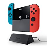 Bionik Power Plate Charging Grip: Compatible with Nintendo Switch, Slim 5500 mAh Battery Pack, Recharge Switch or 2 Joy Cons, Charging Dock, Carrying Bag, USB C Adapter